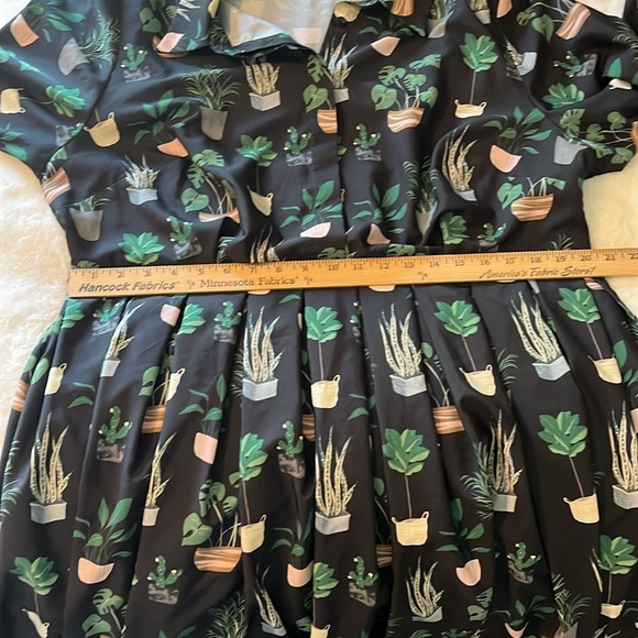 Eloquii Dress Potted Plants Fit & Flare Black Size 22 - Picture 11 of 15